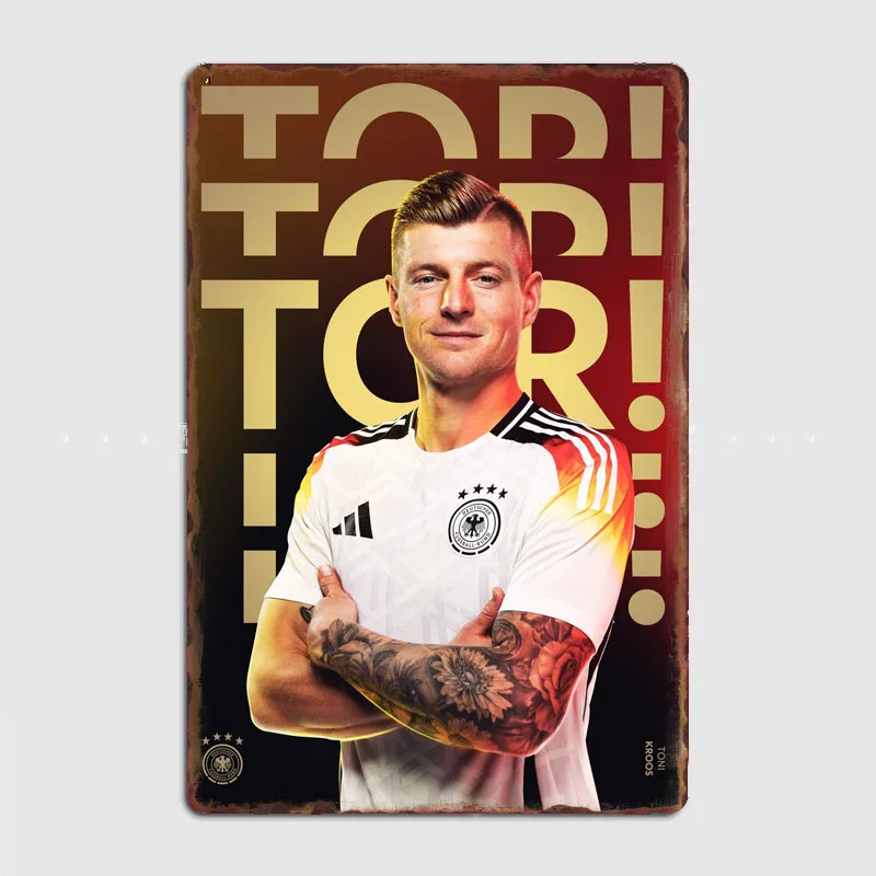 Toni Kroos Football Player Retro Metal Poster Sign Club Mural Custom Wall Decor Tin Sign Room Decoration Home Decor