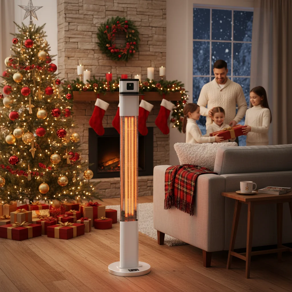 Remote Control Floor Standing 1500W Aluminium Alloy Housing Electric Patio Heater