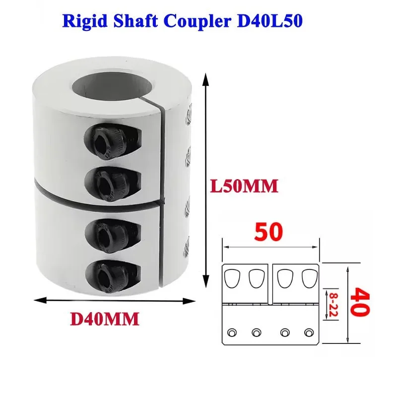 

Rigid Shaft D40L50 Coupler Clamp Stepper Servo Motor Coupling Aluminum Alloy 10/12/14/15/16/18/20/22mm Coupler 3D Printer Parts