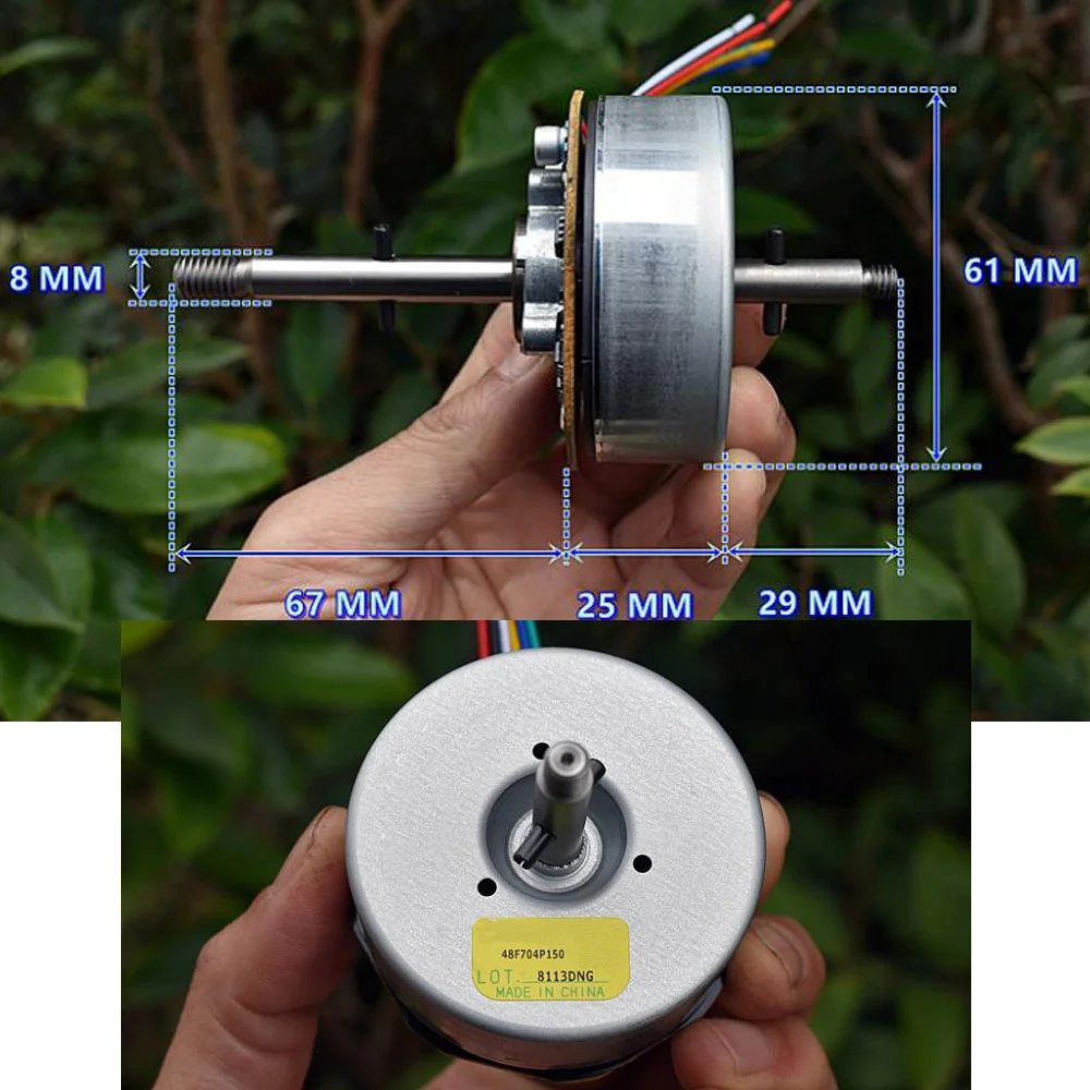 DC 24V 5V Brushless Motor 100HZ-600HZ PWM Signal Input DC Motor 61mm Variable Frequency Fan Motor Air Purifier Brushless Motor