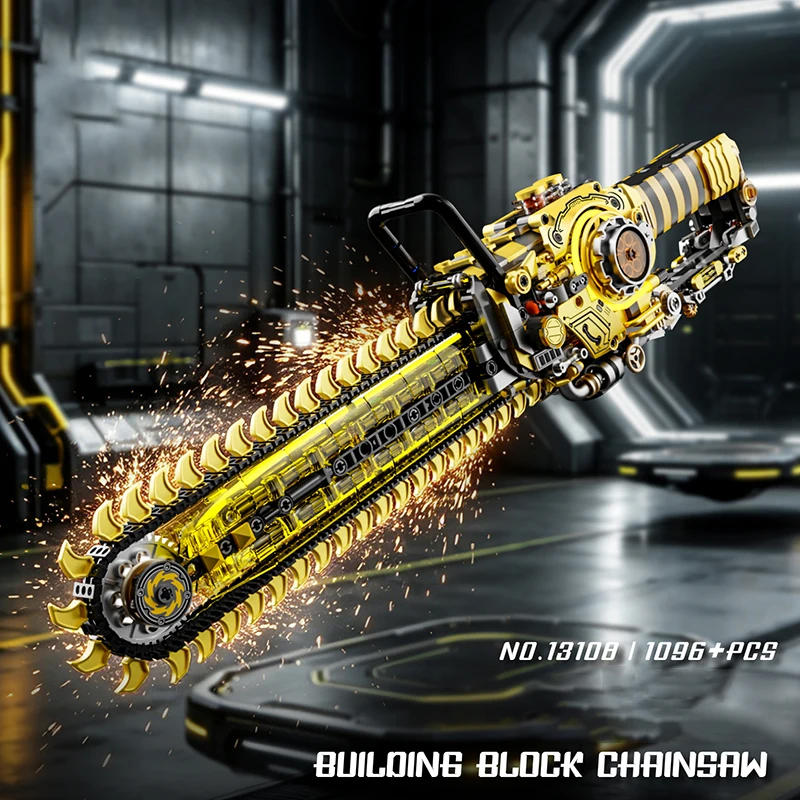 13108 Building Blocks Mechanical Chainsaw MOC Toy Set, Creative Toy Ornament, Educational Model Assembly Toy, Birthday Gift