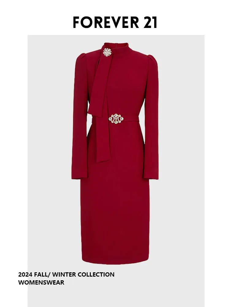 

Forever 2 Red Long Sve Women's Dr Ladylike Commuter Sle Autumn New Arrival plus Size Ele Gown for Ladies