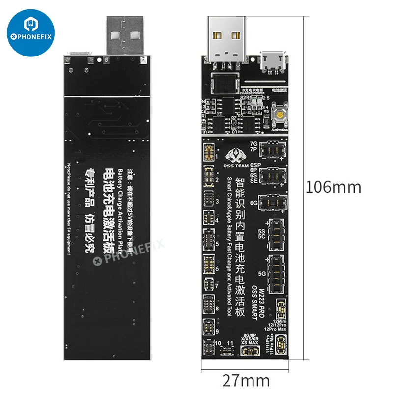 W223 Pro V6 Smartphone Battery Activation Charge Board for IPhone 5-14 Samsung/Huawei/XiaoMi Battery Activation Charge Board