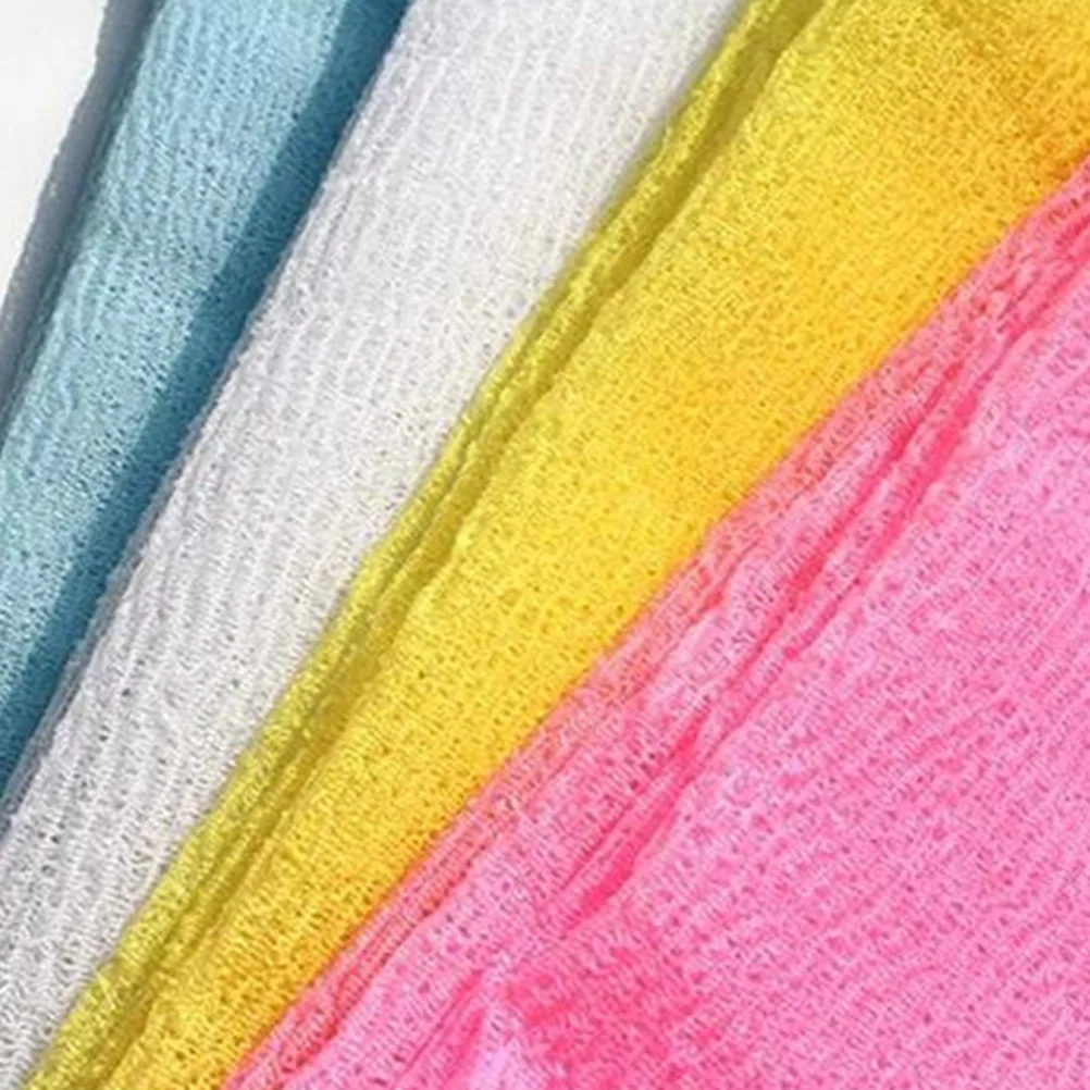 

3 шт. длинные нейлоновые банные полотенца, отшелушивающие мочалки для душа для шеи, мягко очищают омертвевшую кожу, легкие, быстросохнущие