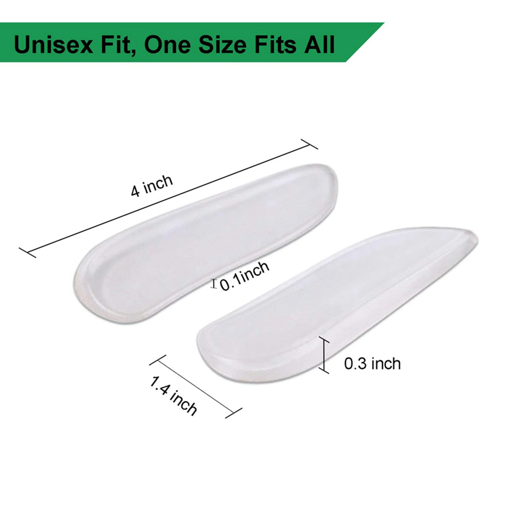 AS96-4 คู่พื้นรองเท้าซิลิโคนส้นลิ่มด้านในและด้านนอก - แผ่นรองรองเท้ากาวแก้ไข