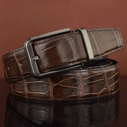 Cowhide Pin Buckle Belt Men's Single Layer Leather Perforated Waistband Brown Buckle Jeans Belt Men Business Leather Belt