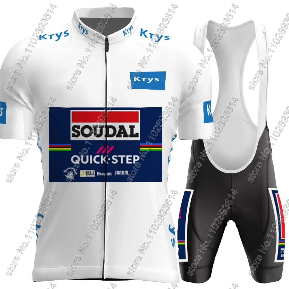 Soudal Quick Step 2024 France Tour Cycling Jersey TDF Set Short Sleeve Clothing Men Road Bike Shirts Suit Bicycle bib Shorts MTB