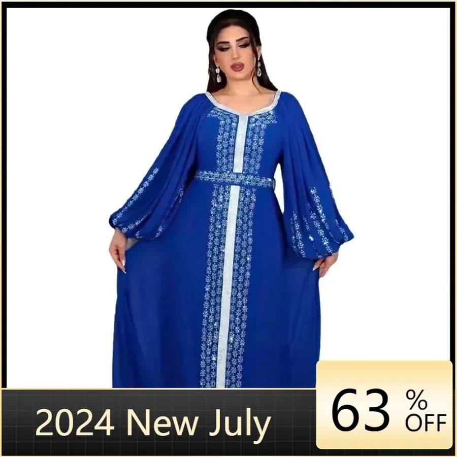 

Muslim Party Evening Dresses for Women Summer Muslim Half Sleeve O-neck Long Maxi Dress Gowns Kaftan Abaya Dubai Muslim Dress