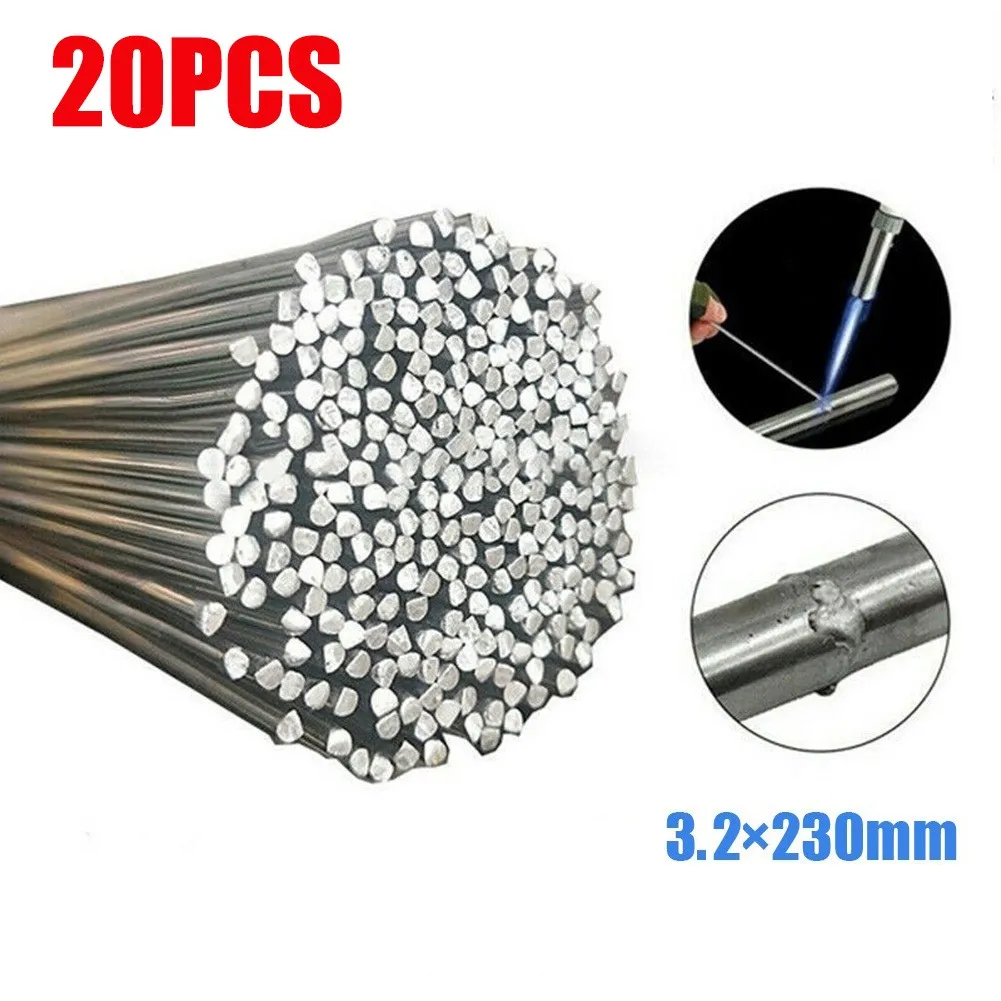 20PCS 3.2x230mm Welding Rods Copper Aluminum Iron Stainless Steel Cored Welding Rod Solder Wire Electrode No Need Solder Powder