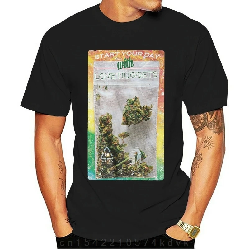 Love Nuggets Printed T-Shirt 420 Weed Independent Design Mens Womens Tee Top