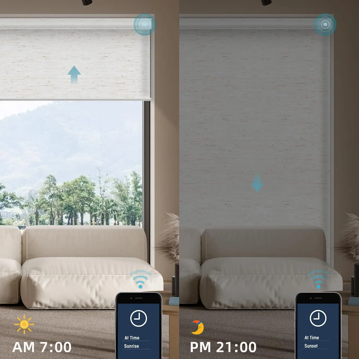 SISHEN Automatic Motorized Lithium Battery Electric Vertical Blackout Roller Blinds With Modern Design For French Windows
