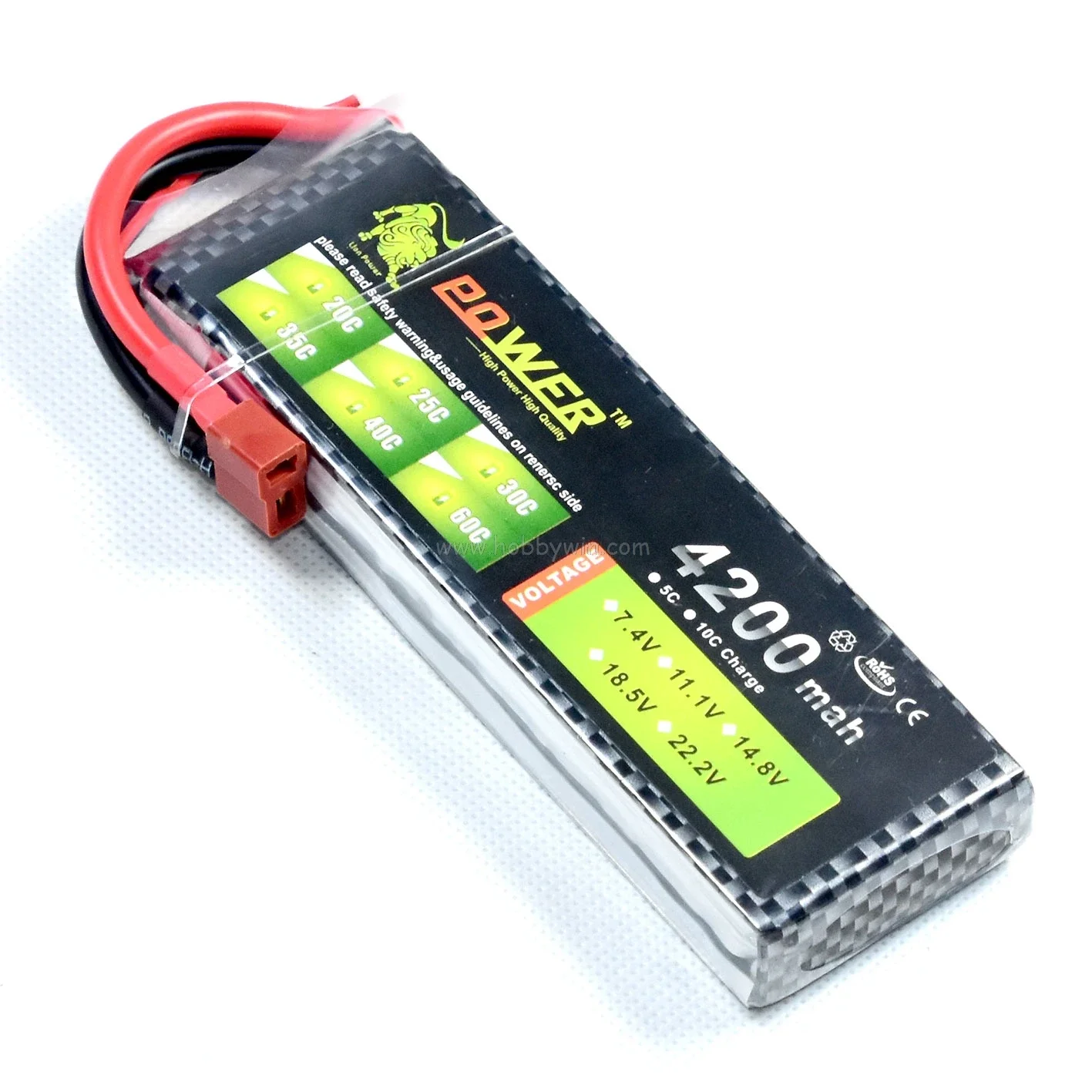 7.4V/2S 4200mAh 25C LiPO battery T plug Burst 50C RC model Lipolymer power pack