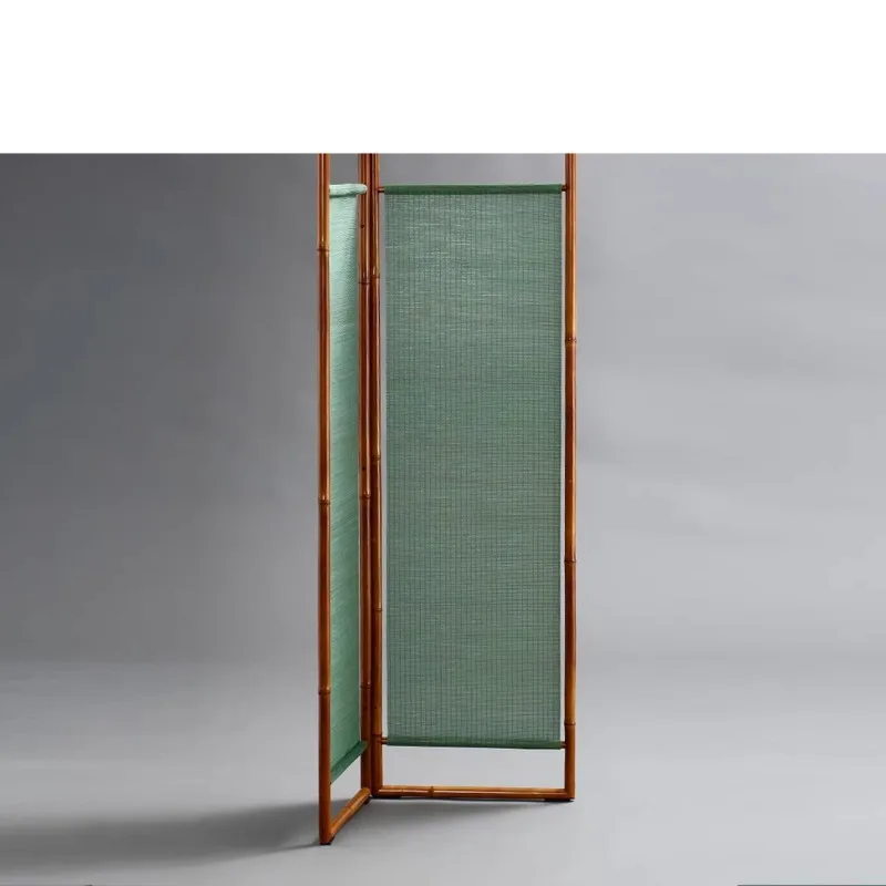 Screen, bamboo partition block decorative tea room space folding movable folding screen