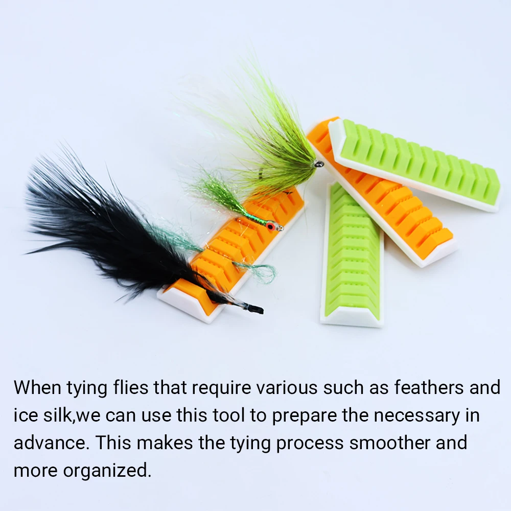 2PCS Silicone Fly Tying Storage Rack Display Clamp Prep Station Tool Organizer Holder for Fishing Flies Streamers Lure Making