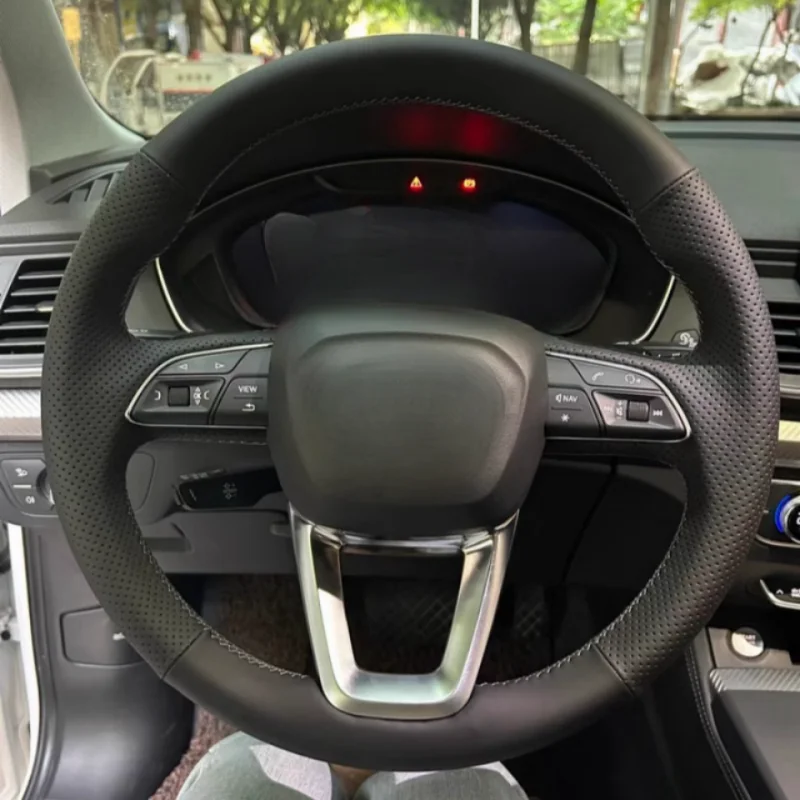 

Hand-stitched Genuine Leather Steering Wheel Cover For AUDI A8L A8 Q5L Q8 A7L Q6 E-TRON SQ5 Steering wheel cover Car Accessories