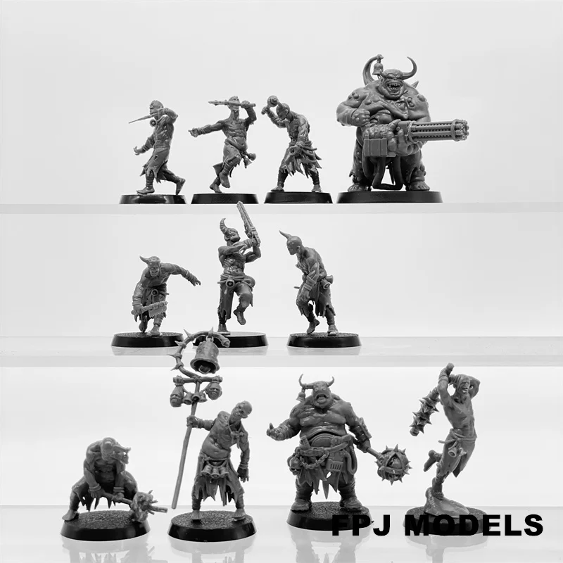 Kit de modelo de resina de Walkers de guardia dañado a escala de 28mm, muñeca de resina Minitaure, figuras de soldado sin pintar ensambladas para juegos de guerra de mesa