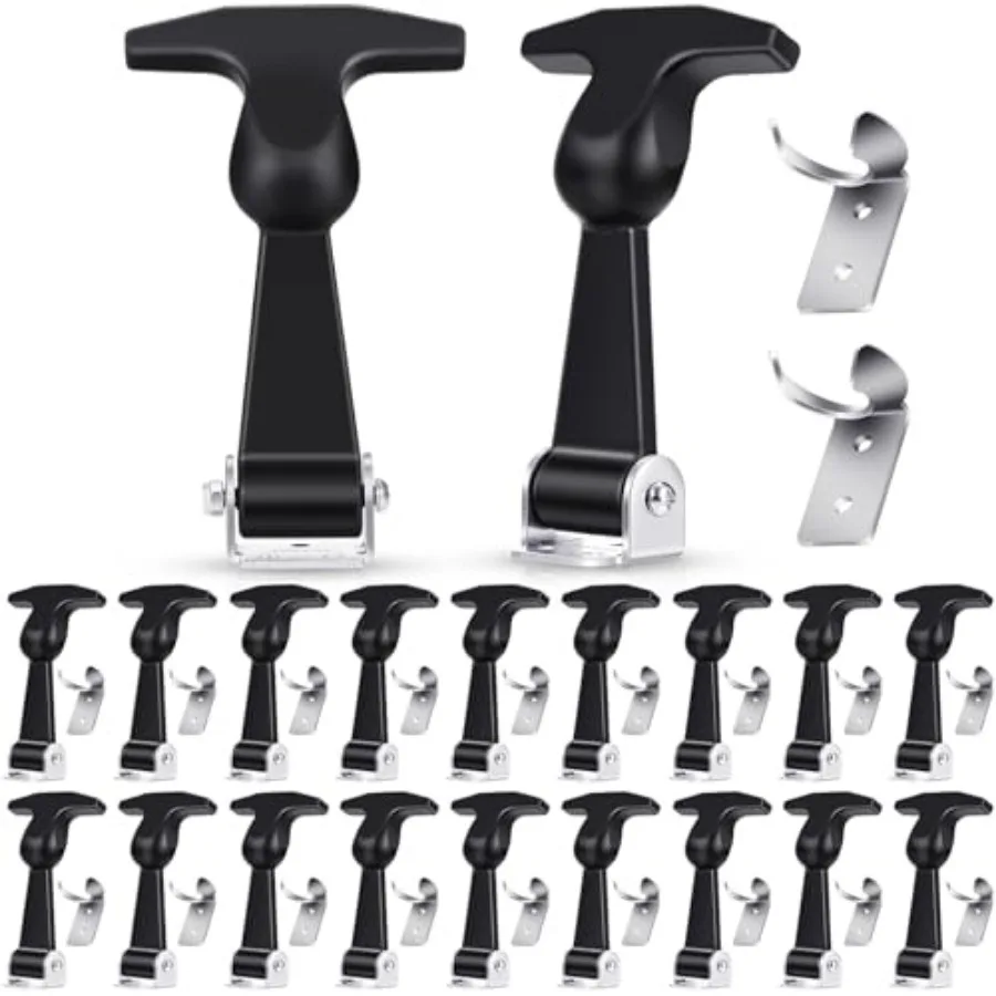 

Mudder 0 Pieces Elastic Stainless Steel Rubber Hood Catch Flexible T-Handle Hasp Rubber Flexible Draw Latches with Brackets for