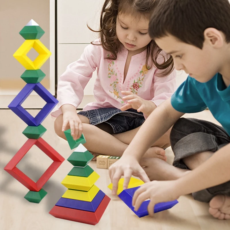 Bloques de construcción para niños de 2 a 5 años, juguetes de apilamiento de colores brillantes, actividades de aprendizaje, juegos educativos, 30 piezas