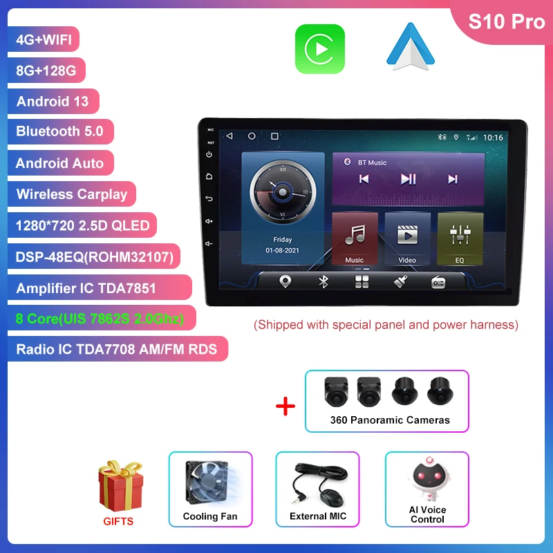 9 Inch 4 + 64GB 6 + 128Gb Android Autoradio 2 Din IPS Scherm Auto Dvd-speler Carplay Stereo Gps Navigatie voor DFSK V29 C31 C32 2012