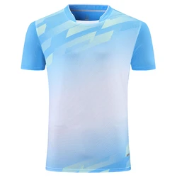 Badminton koszule damskie V Neck szybkie suche tenis sport Ping Pong stołowy koszulki jednolite 3D drukuj oddychająca siatka szkolenia koszulka drużynowa