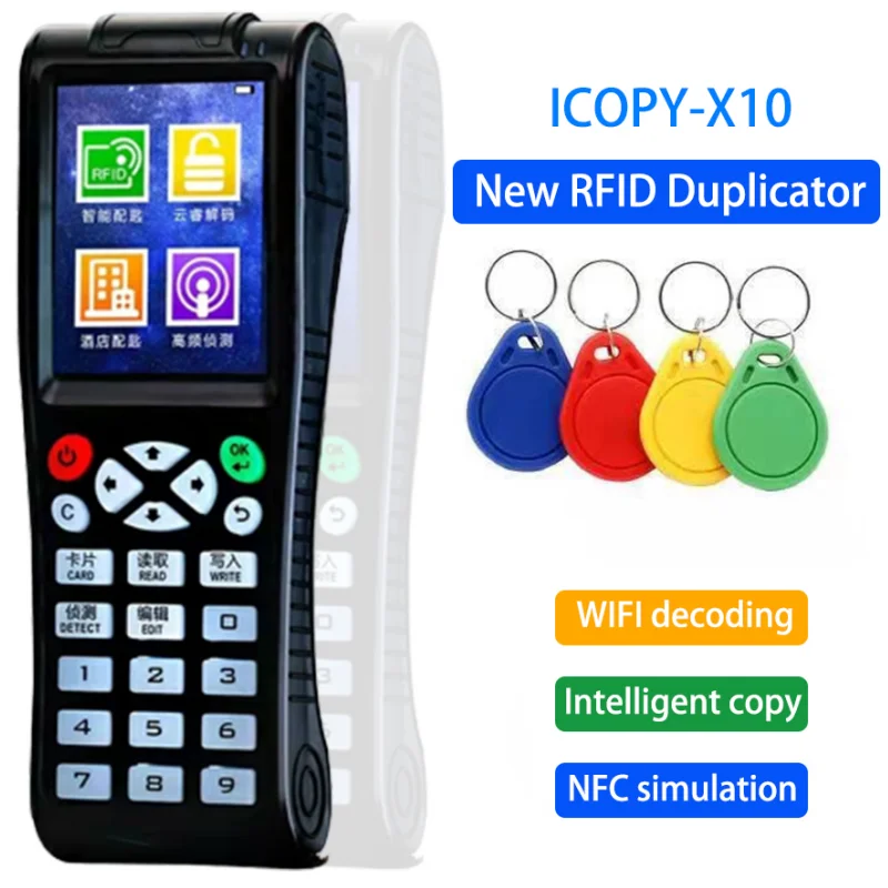 ICOPY X10 RFID Smart Chip Copier 125Khz T5577 Token Duplicator 13.56Mhz Badge Clone Writer NFC Tag Reader IC ID Key Programmer