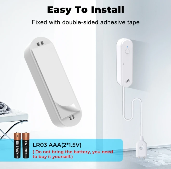Tuya Smart Home WiFi Leak Sensor مع تطبيق الهاتف المحمول إنذار عن بعد توقيت كاشف المنزل لمنتجات المنزل الذكي