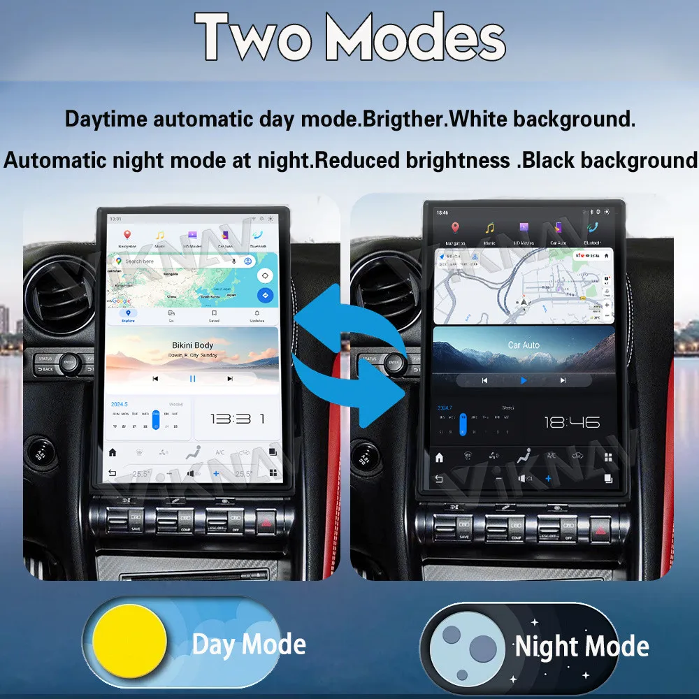 Viknav 14.4 بوصة ترقية راديو السيارة أندرويد لنيسان GTR 2008-2015 اللاسلكية Carplay نظام تحديد المواقع والملاحة مشغل وسائط متعددة رئيس وحدة