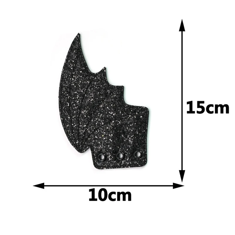 Glitter Black Shoes Bats Wings for Ice Skate Sneaker Flying Winter Boots Bat\'s Wing Kids Shoes DIY Accessories Wings Gift Runner