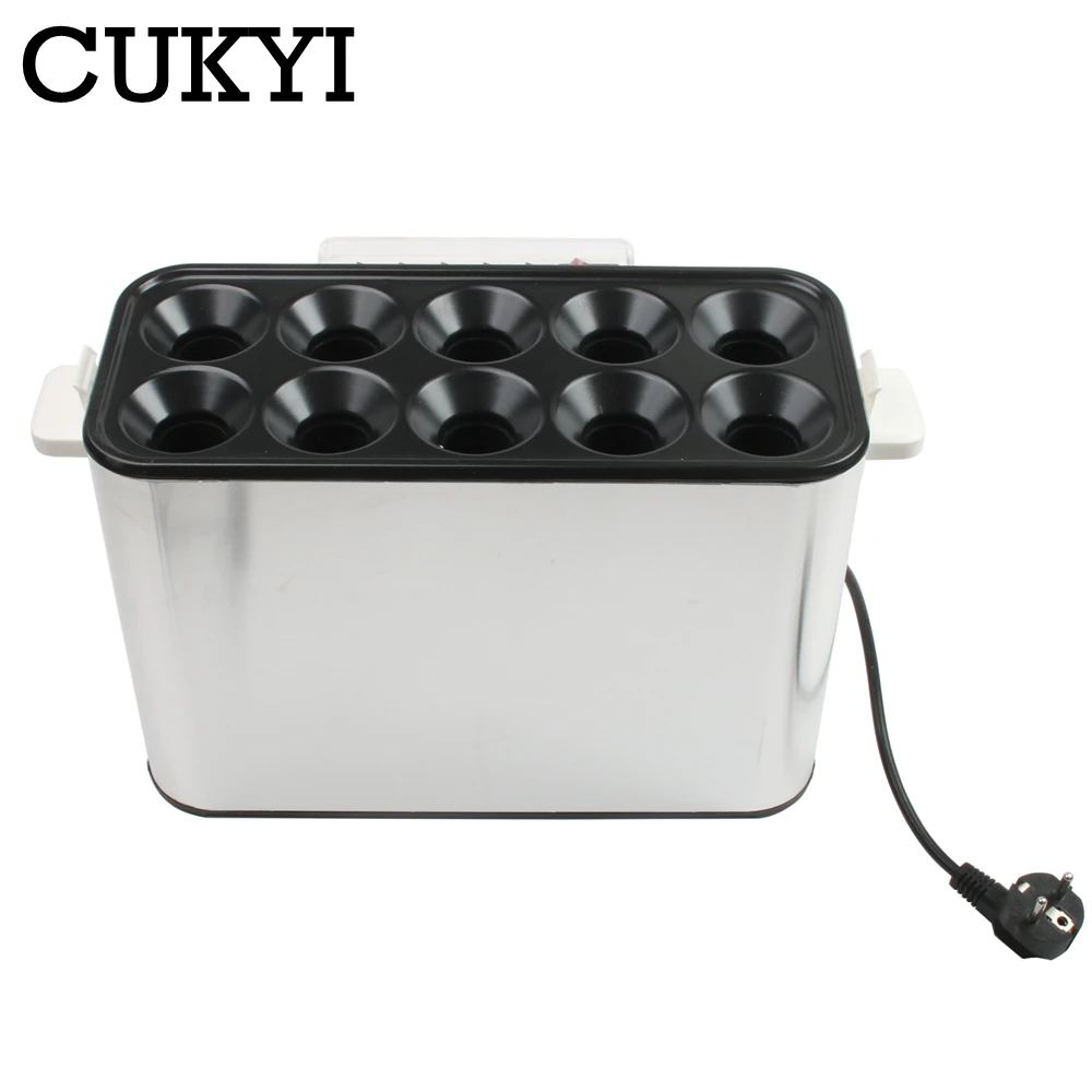 Cukyi-máquina de cozimento automática de 10 tubos para ovos, salsicha, 220v, máquina de café da manhã, cachorro quente, rolo de ovos, máquina de cozimento, mestre da omelete