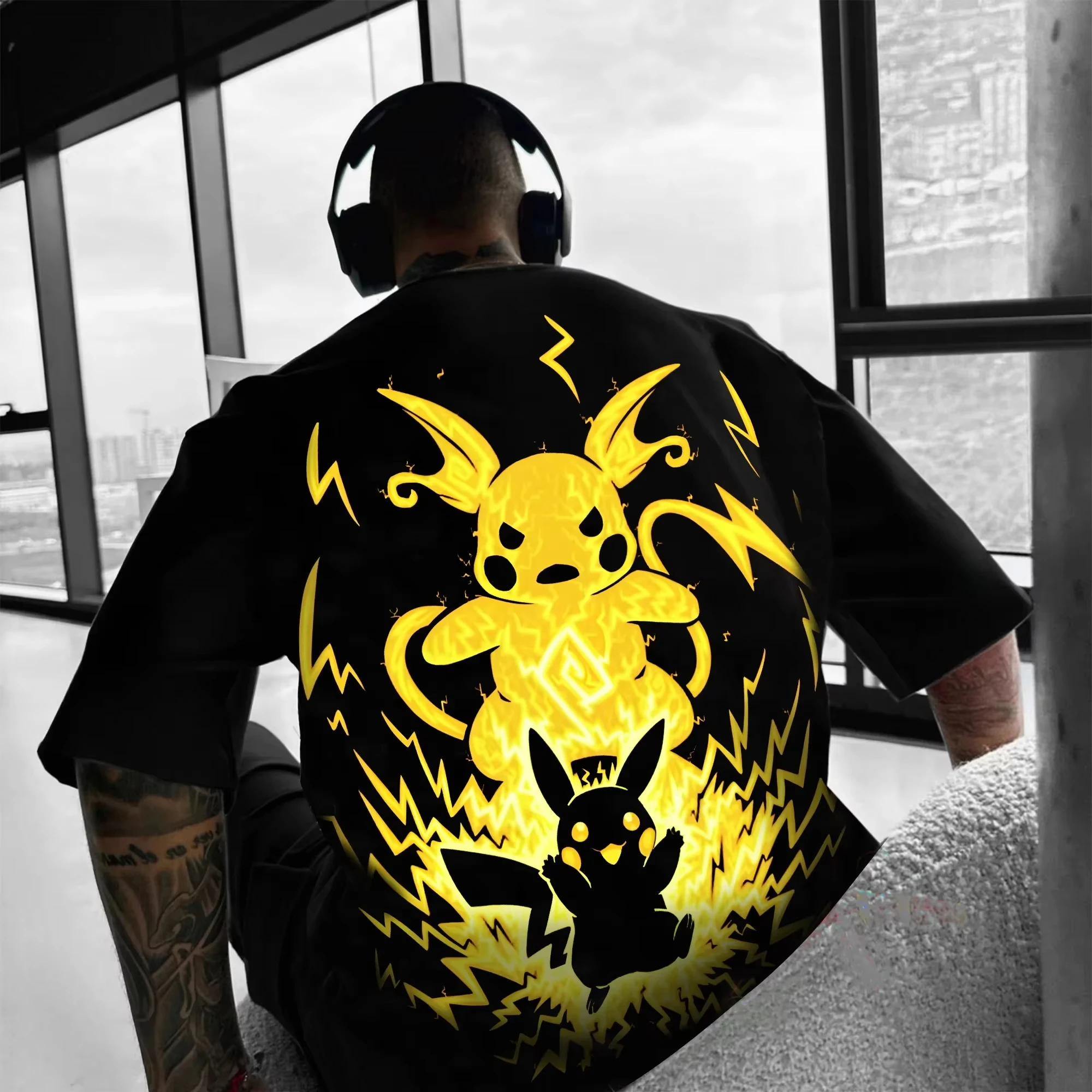 pok-e-mon-cartoon-impresso-americano-solto-camiseta-2025-verao-nova-venda-quente-das-mulheres-dos-homens-moda-casual-puro-algodao-camiseta