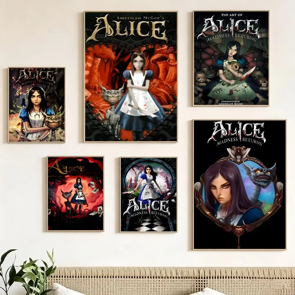 Alice Anime M-Madness Returns Poster Print Painting Home Decor for Bedroom Living Room Hallway
