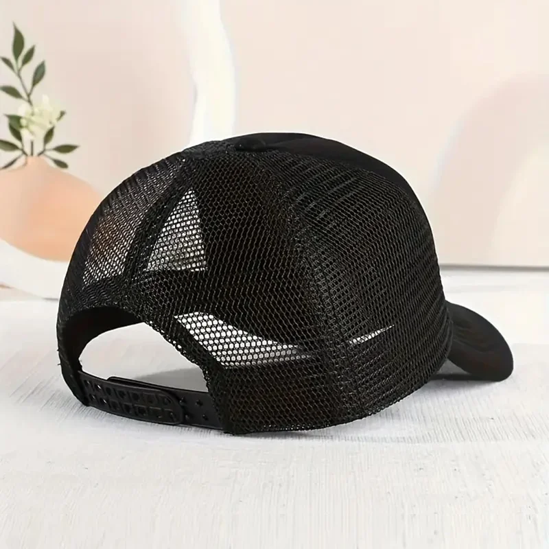 Kids Baseball Cap Boys Girls Casual Baseball Hat Letter Printed Duck Tongue Hat Adjustable Outdoor Breathable Mesh Trucker Hat