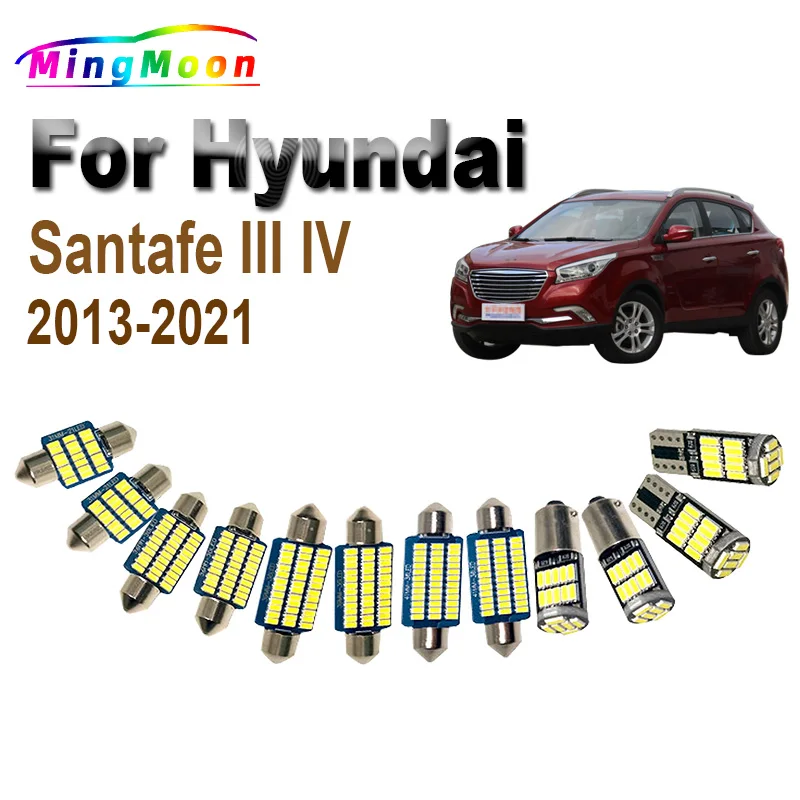 

For Hyundai Santa Fe Santafe III IV 2013 2014 2015 2016 2017 2018 2019 2020 2021LED Interior Map Dome Sun Visor Light Kit