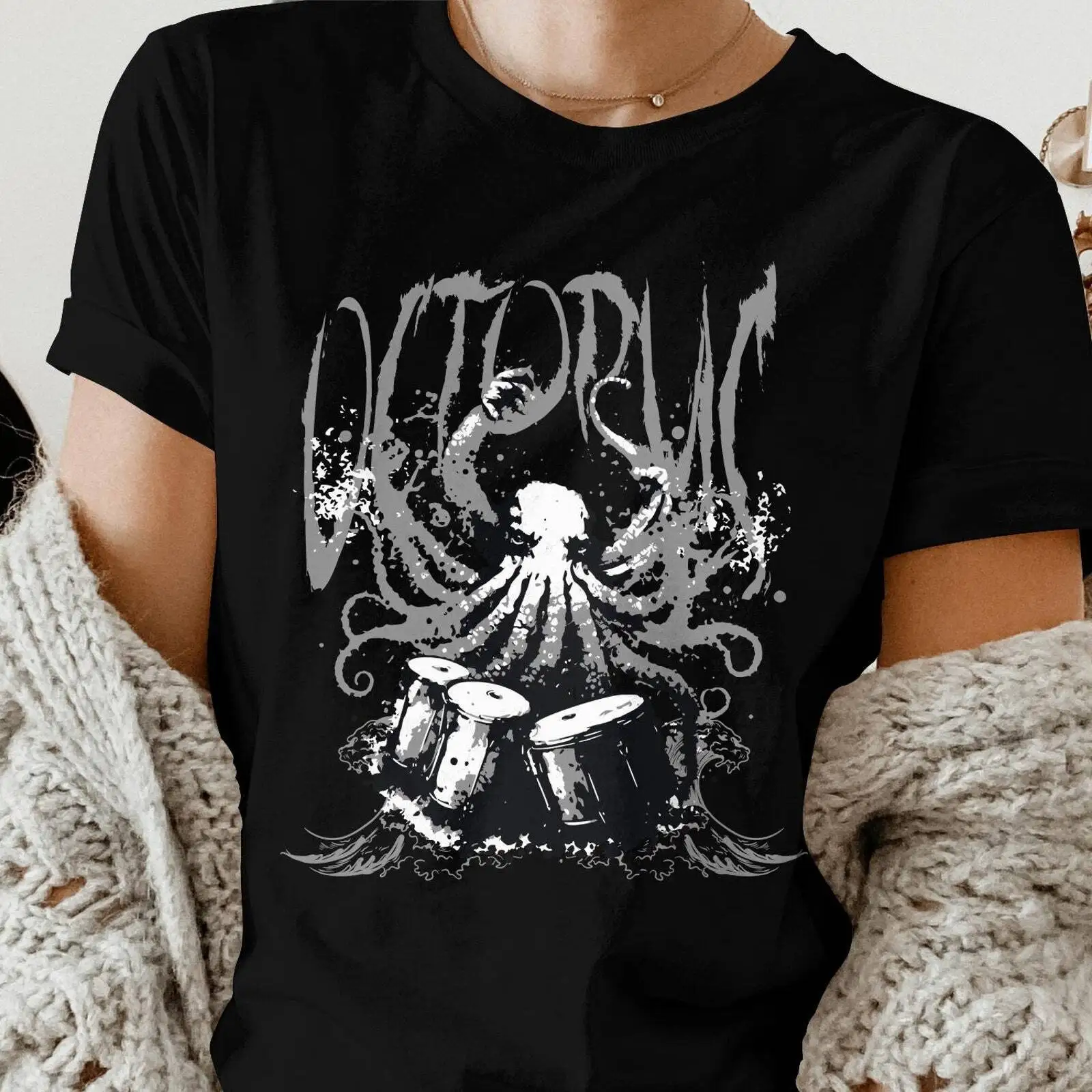 

Octopus Drum T Shirt Vintage Music Retro Drumming Cool Octo