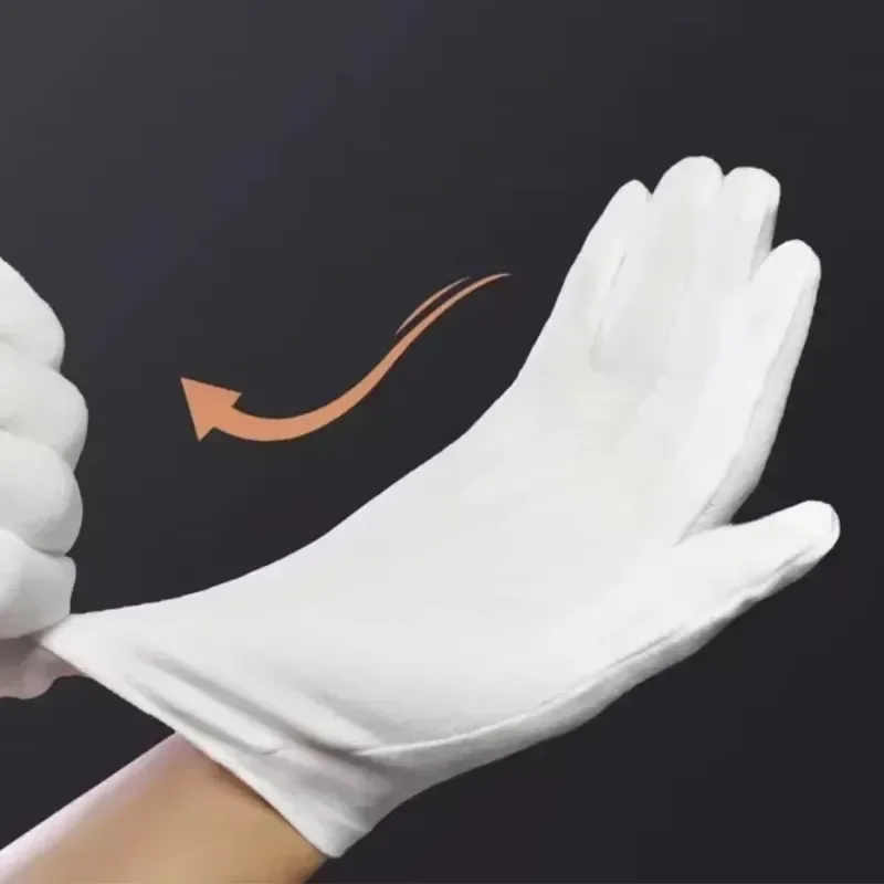 Simple White Gloves Summer Women Men High Stretch Cotton Work Gloves Daily Versatile Household Cleaning Tools Fashion Accessory