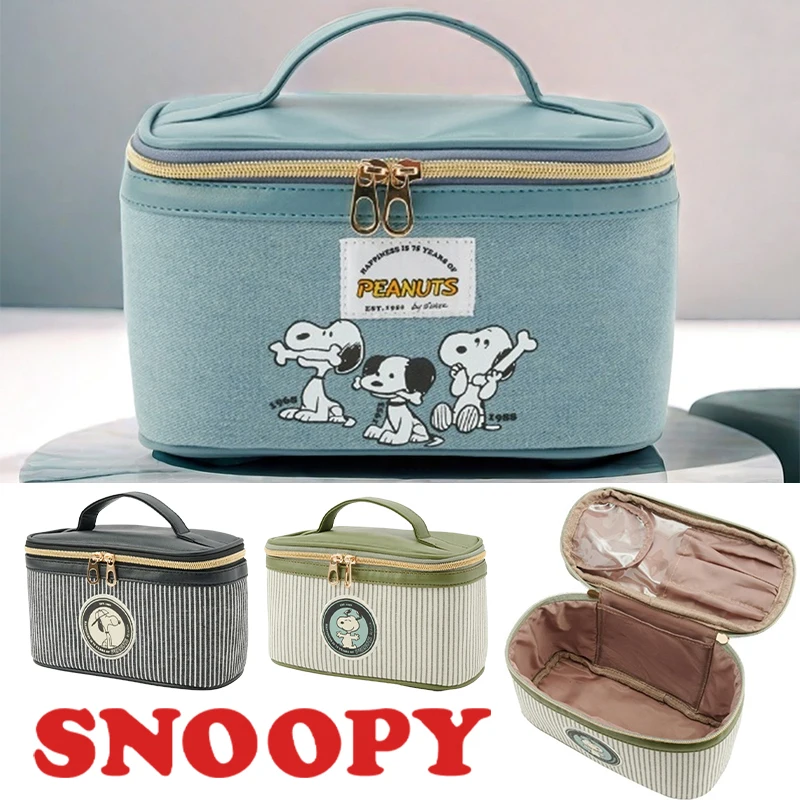 

Snoopy Makeup Storage Tote Bag Cute Women Travel Portable Toiletries Large Capacity Handbag Girls Zipper Cosmetics Organizer