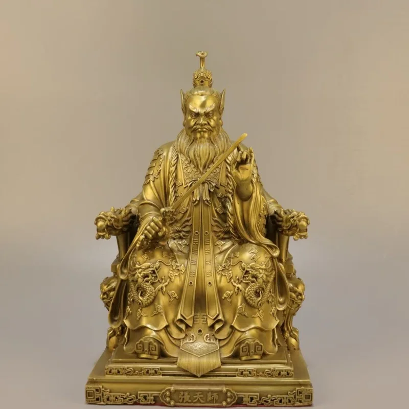 Pure copper statue of Zhang Tianshi, Fire God of Longhushan; temple statue of the Fire Virtue True Lord; statue of Zhang Daoling