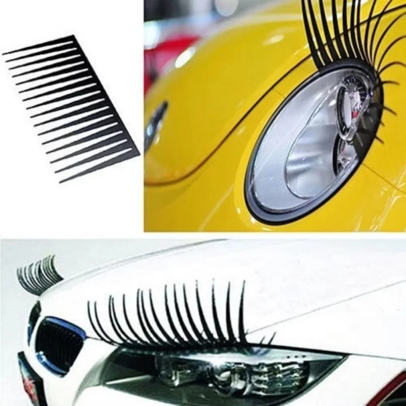 Black Car Eyelashes Stickers Three-Dimensional Eyelash Stickers Cars Personalized Eyelash Stickers Car Stickers 1Pair