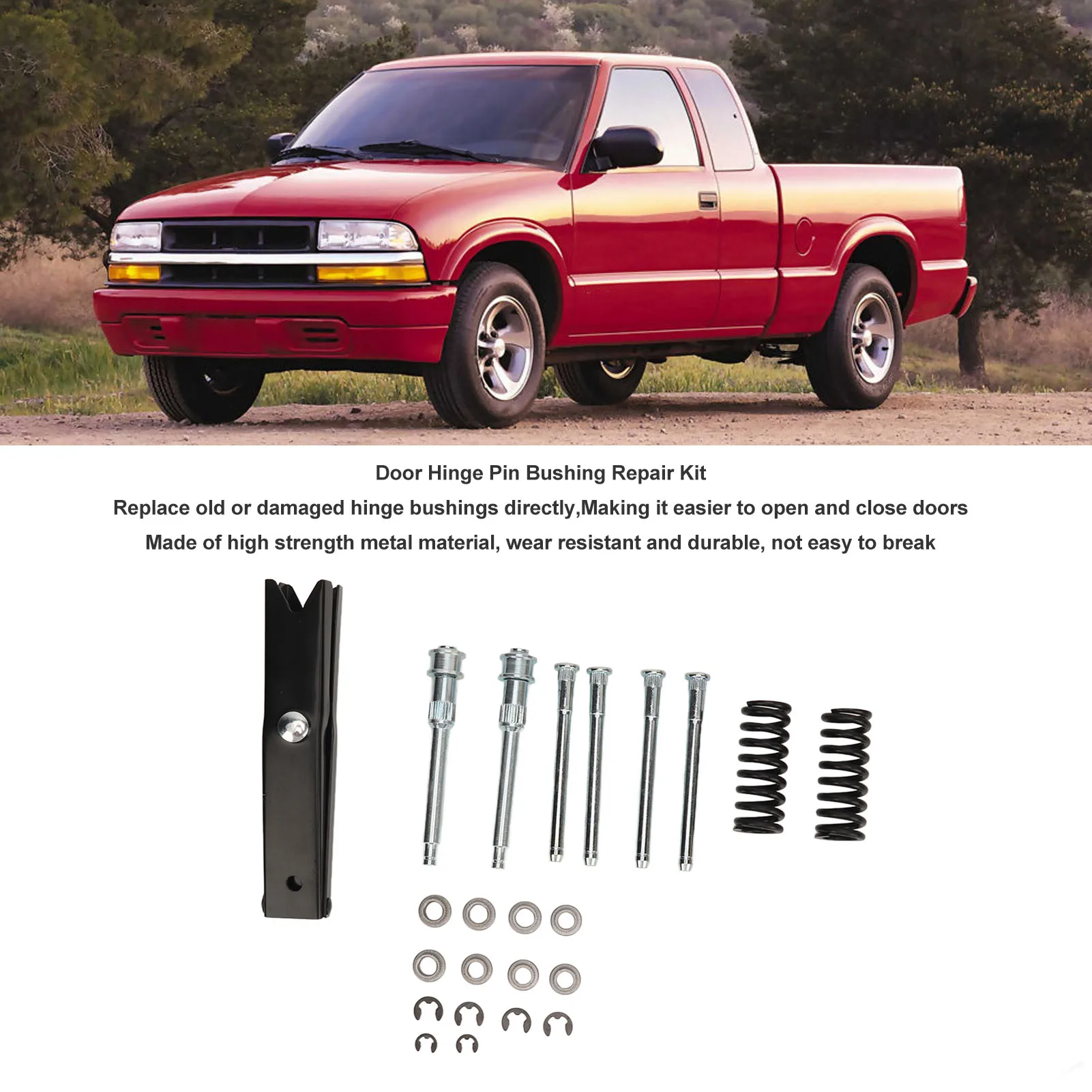 

Door Hinge Repair Tool High Strength Door Hinge Pin Repair Kit 2 Spring Upgraded Easy for Jimmy 1994 To 2001