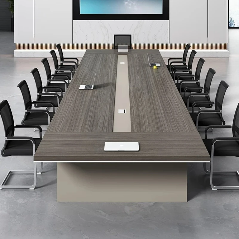 Modern Panel Conference Long Table Office Training Negotiation Desk Complete Meeting Room Furniture for Enterprise Office
