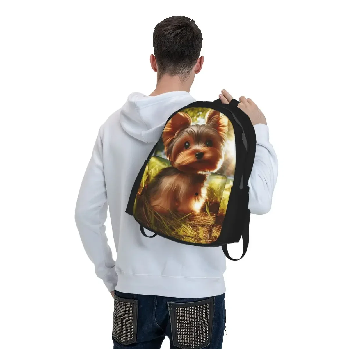 Yorkshire Terrier Dog Yorkie Lover Student Backpack School Bag Hiking Travel Daypack for Men Women Bookbag Shoulder Bags
