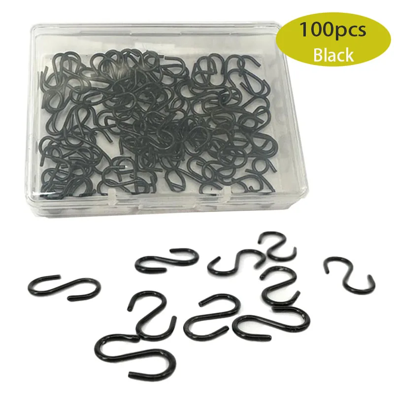 100 Stück 0,55 Mini S-förmige Metall-Ornament-Haken mit Aufbewahrungsbox für DIY-Handwerk, Schmuckanhänger, Weihnachtsbaumschmuck – Detail 6
