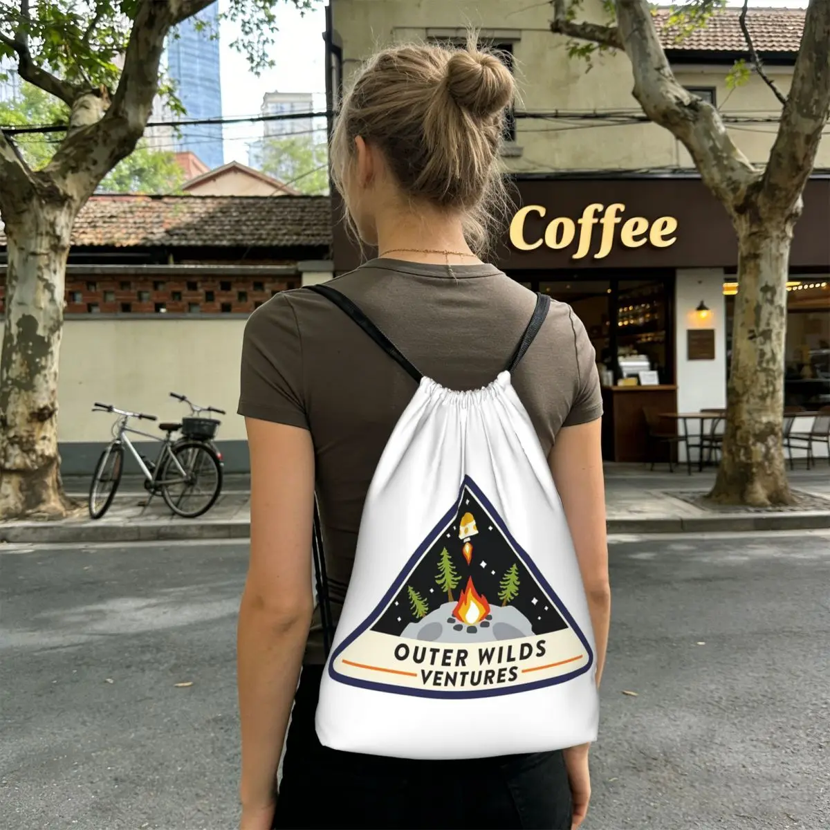 Outer Wilds Ventures Patch Backpacks Casual Drawstring Bundle Pocket Sports Bag Book Bags for Man Woman School