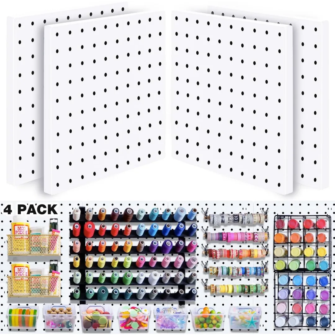 12*12 Inch Metal Perforated Board Pegboard Wall Panel Pegboards Garage Organizer Display Tool Walls Storage