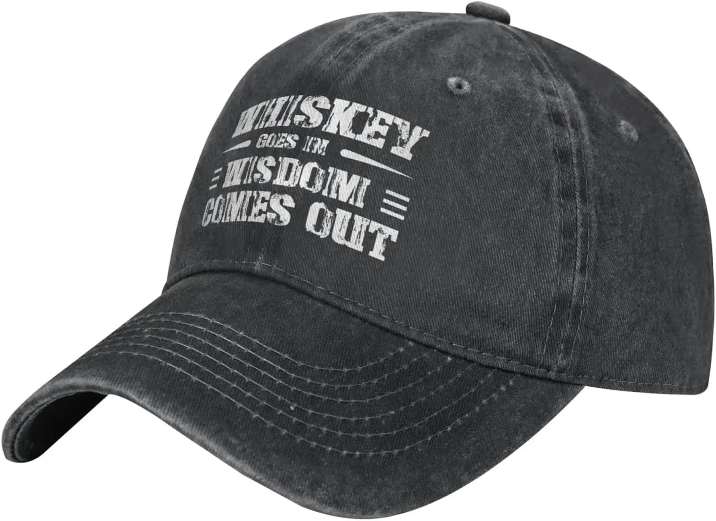 Funny Hat Whiskey Goes in Wisdom Comes Out Hat Men Baseball Cap Trendy Caps