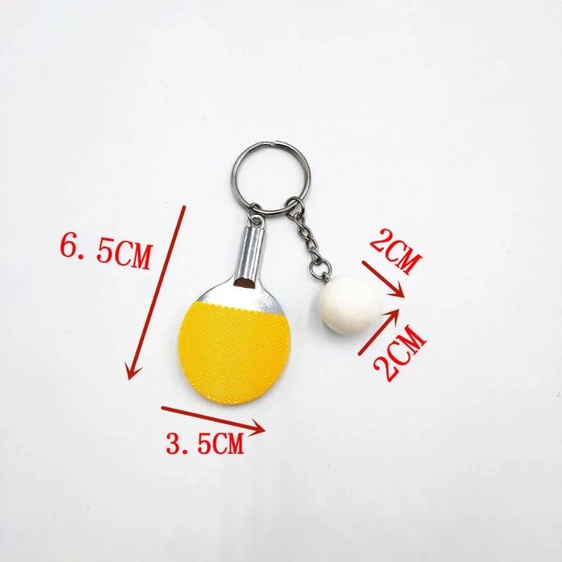 7 Colors Cute Ping Pong Racket  Pendants Souvenir Table Tennis Ball Keychain Ball Sports Fans Key Ring Gift Ornament Accessories image 5