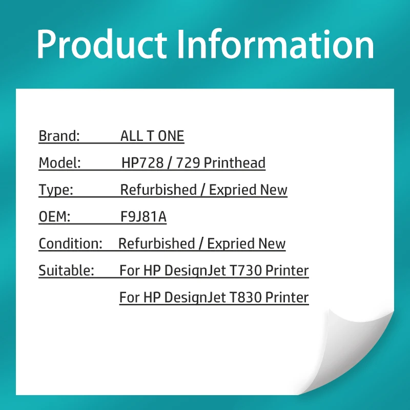 Imprimir Cabeça Cabo para HP, Cabeça de Impressão HP728, F9J81A, Brand New, HP DesignJet T730, T830