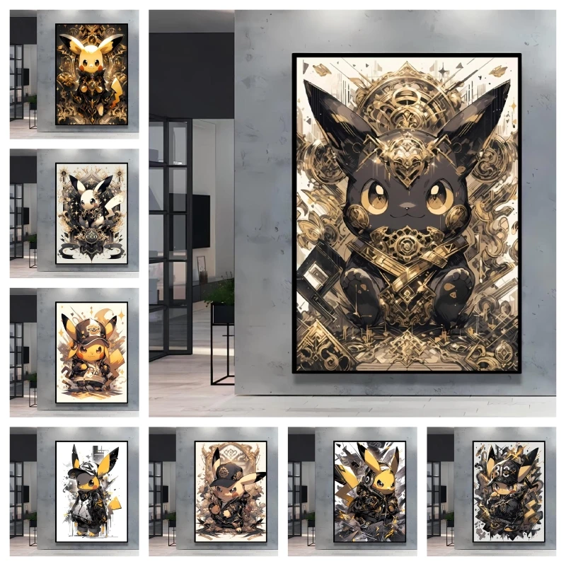 

Anime Posters Pokemon Umbreon Pikachu Cartoon Picture Not Fading High Quality Canvas Painting Home Children's Decor Holiday Gift