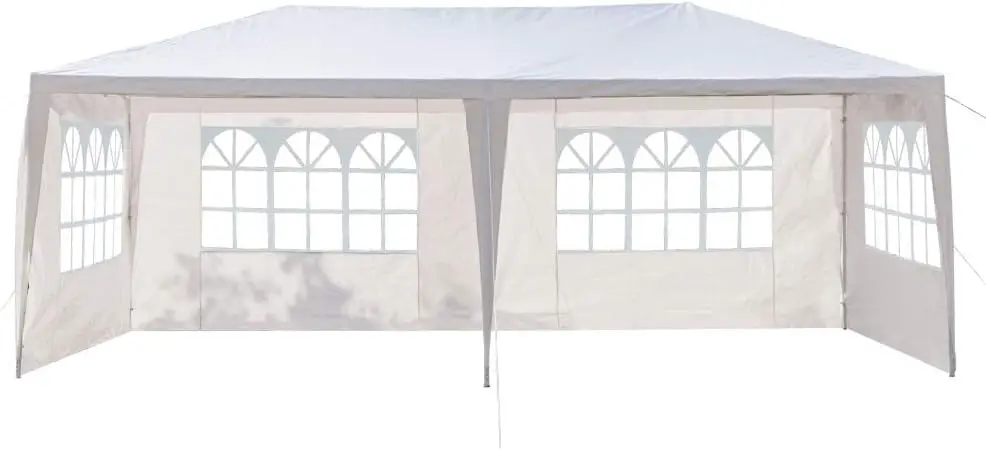 10' x 20' Outdoor Canopy Waterproof Gazebo Party Wedding Tent,Sunshade Shelter Canopy Gazebo with 4 Removable Sidewalls,White