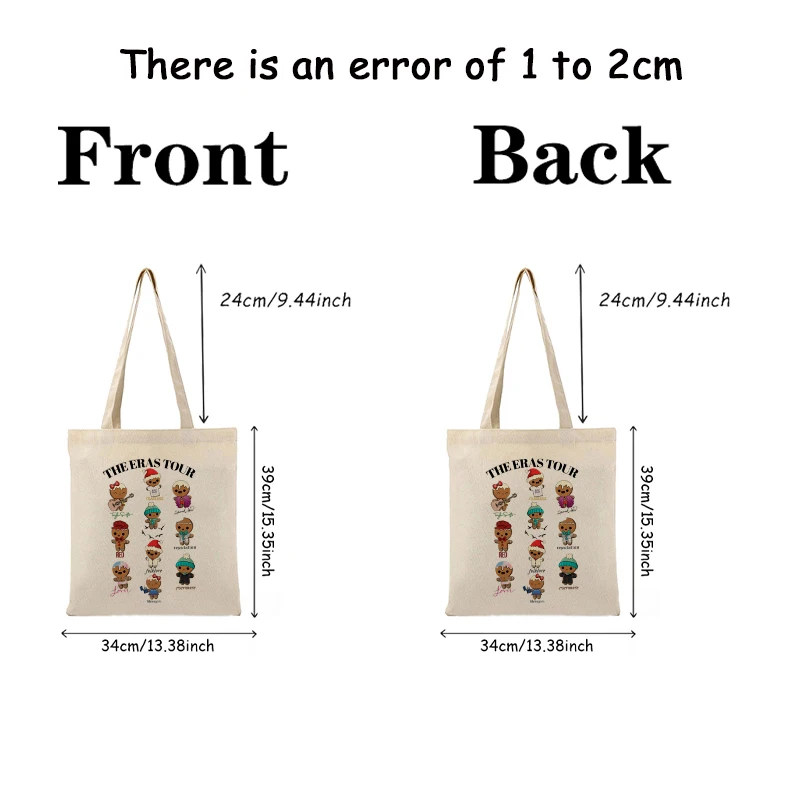 1 pc cute gingerbread pattern Tote Bag Canvas Shoulder Bag For Travel Daily Commute Women's Reusable Shopping Bag